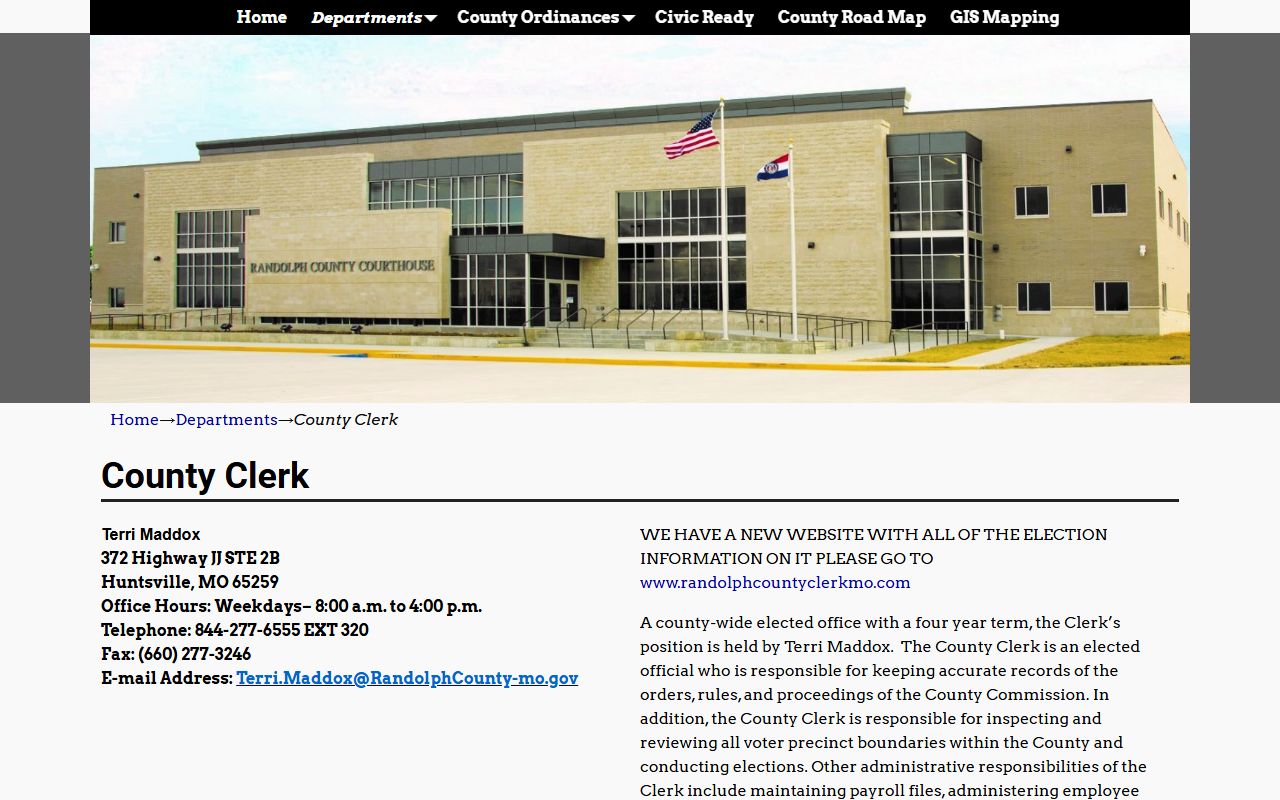 Randolph County Circuit Clerk records county clerk office distinction