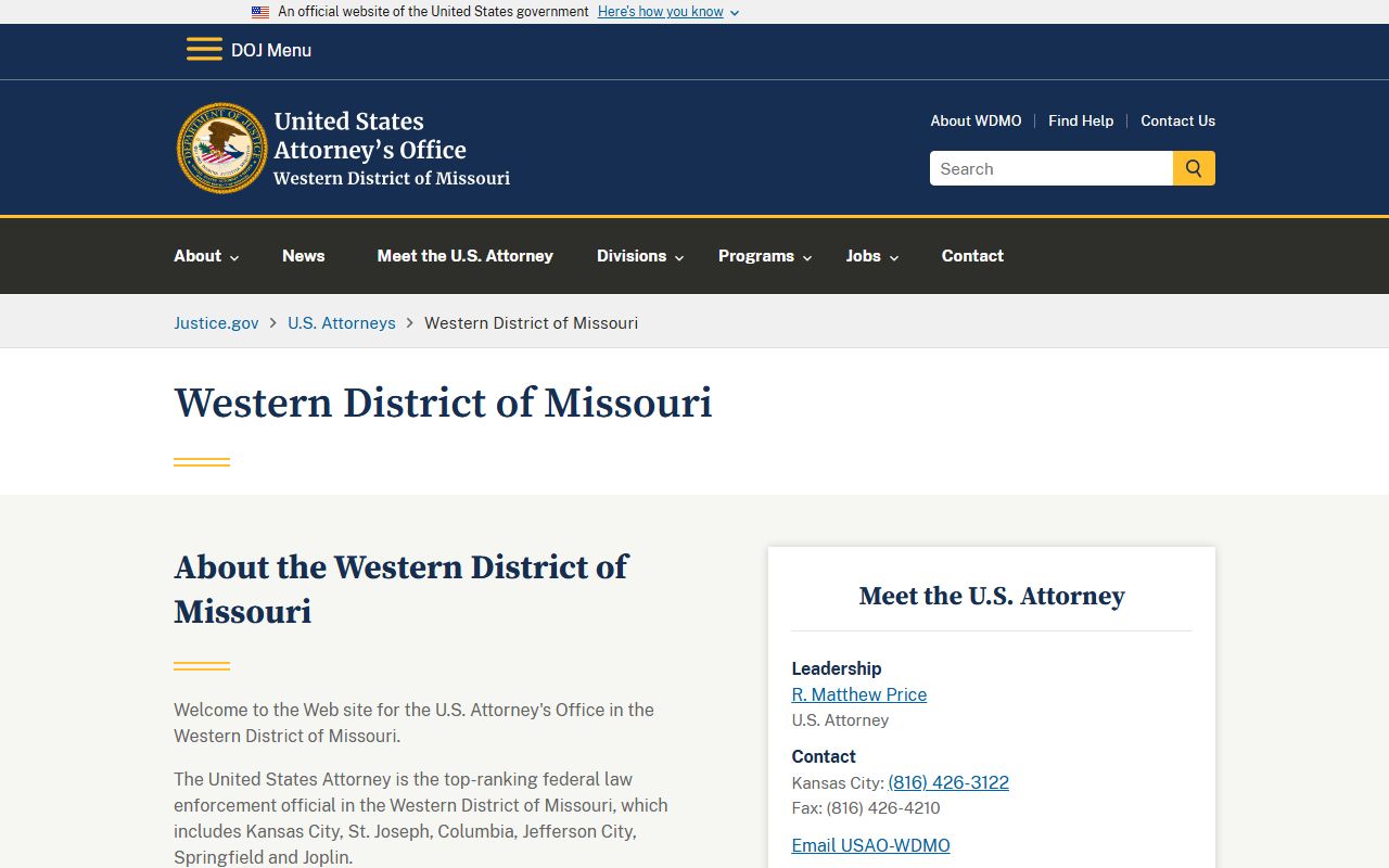 Randolph County court charge records federal prosecutor context