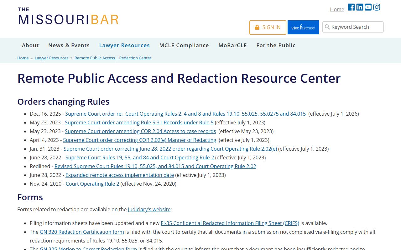 Randolph County court records remote public access and redaction