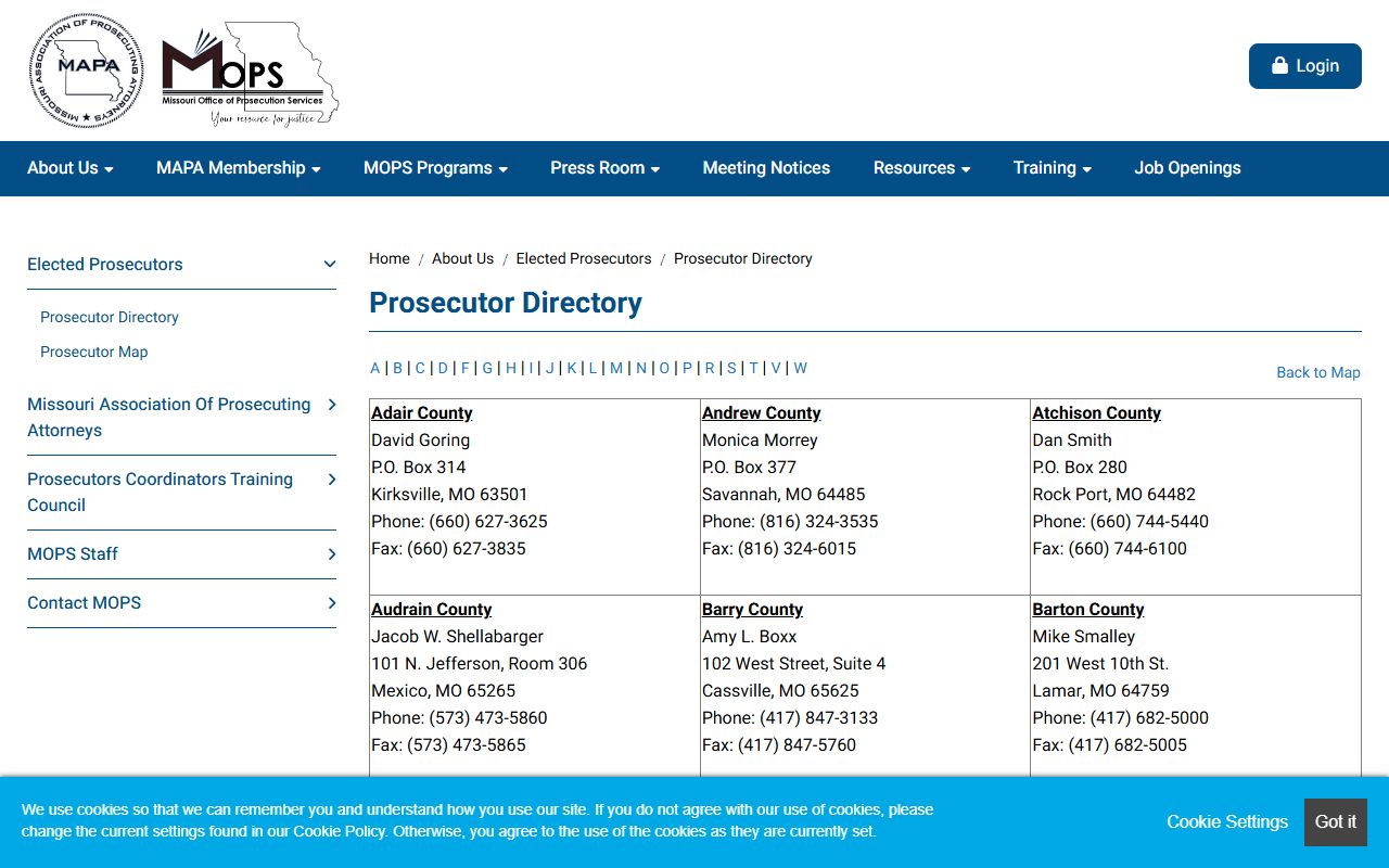 Randolph County criminal court records Missouri prosecutor directory