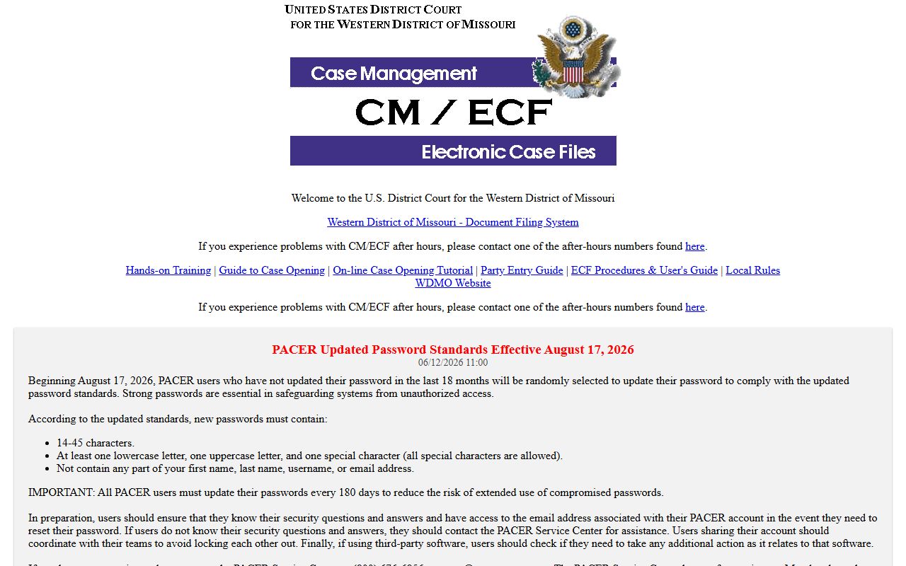 Randolph County Circuit Court records Western District CM ECF system