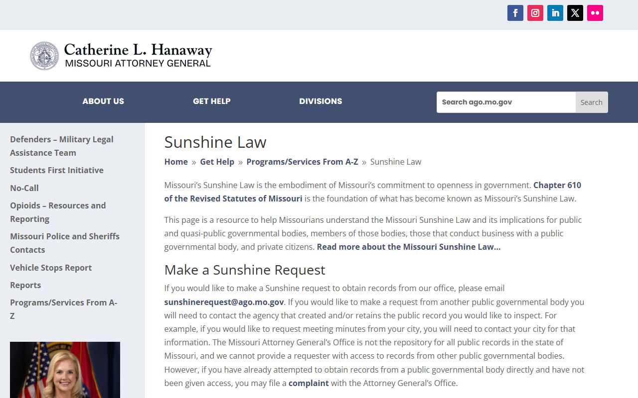 Randolph County court records Missouri Sunshine Law source