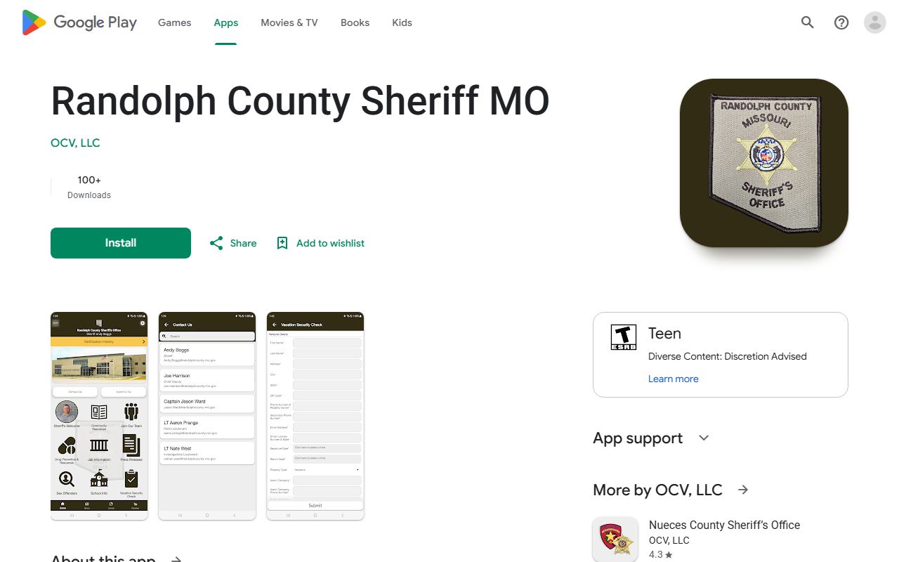 Randolph County warrant records sheriff app listing